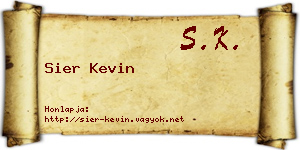 Sier Kevin névjegykártya